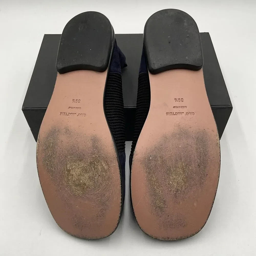 Gray Matters Navy and Black Suede Slip-On Flats